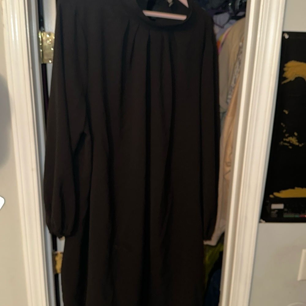 Mini turtleneck long sleeve dress